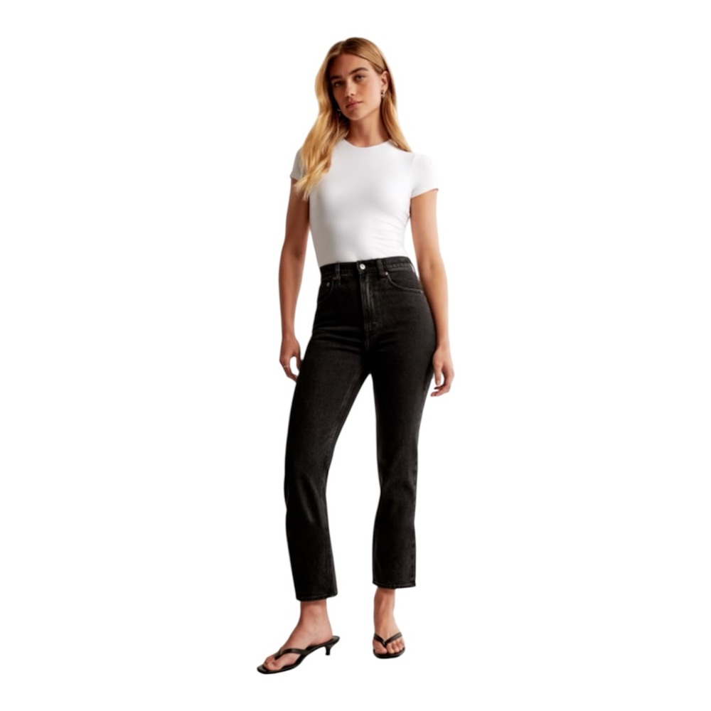 Abercrombie & Fitch Ultra High Rise Ankle Straight Jean Lightweight Stretch 25/0